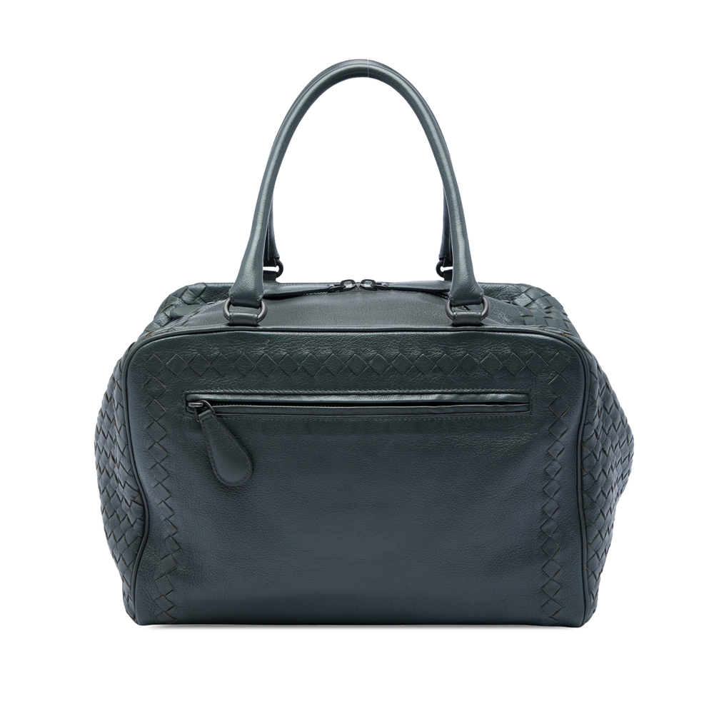 Pre-Loved Bottega Veneta Intrecciato Trimmed Goatskin Madras Brera Handbag